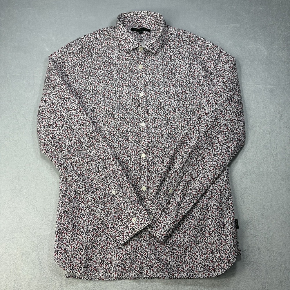 John Varvatos‎ U.S.A.  Shirt Button Up Men's Size Medium Floral Long Sleeves.